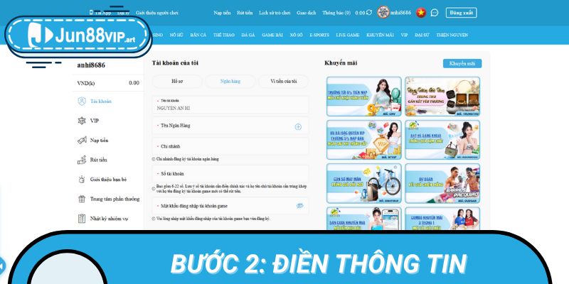 Các bước thực hiện rút tiền từ Jun88